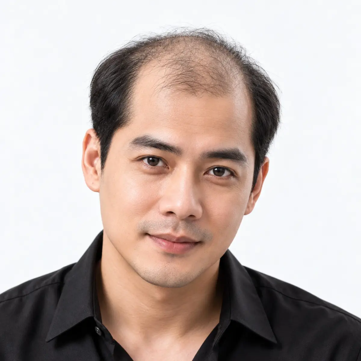 Ảnh minh họa AI người mẫu tạo kiểu tóc V3 nhìn từ phía trên đỉnh đầu