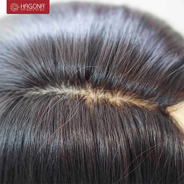 Cận cảnh đường ngôi của tóc giả uốn sóng HAGONA TG-152