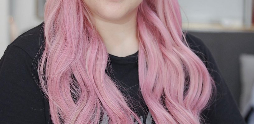 Tóc giả kẹp phím nửa đầu bộ 3 phím màu hồng khói pastel cao cấp bằng tóc thật đang được yêu thích nh