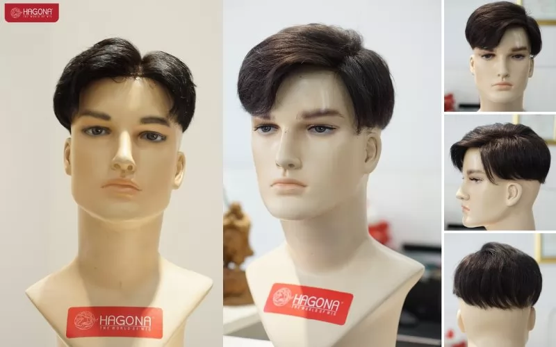 Tiệm tóc giả nam giá rẻ chất liệu tóc thật, thiết kế theo yêu cầu riêng