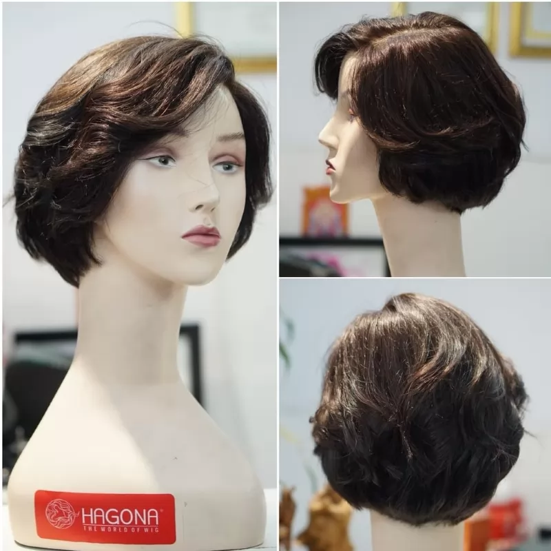 Kiểu tóc giả nữ trung niên tém xoăn