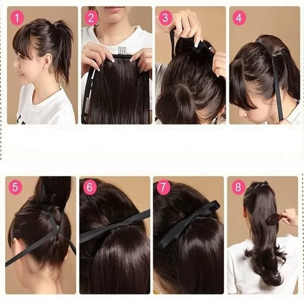 cách buộc tóc giả đuôi ngựa