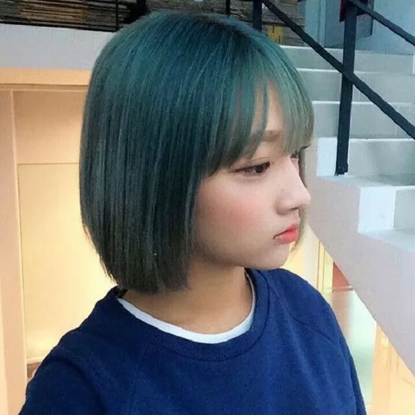 màu tóc đẹp xanh rêu