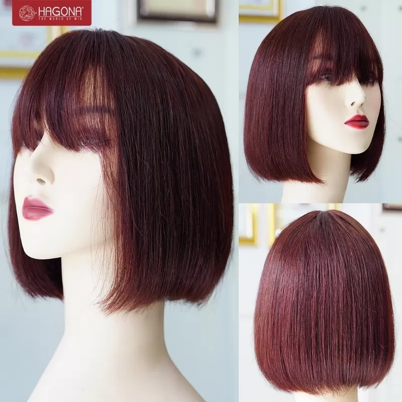 Tóc giả nữ thẳng kết hợp mái thưa