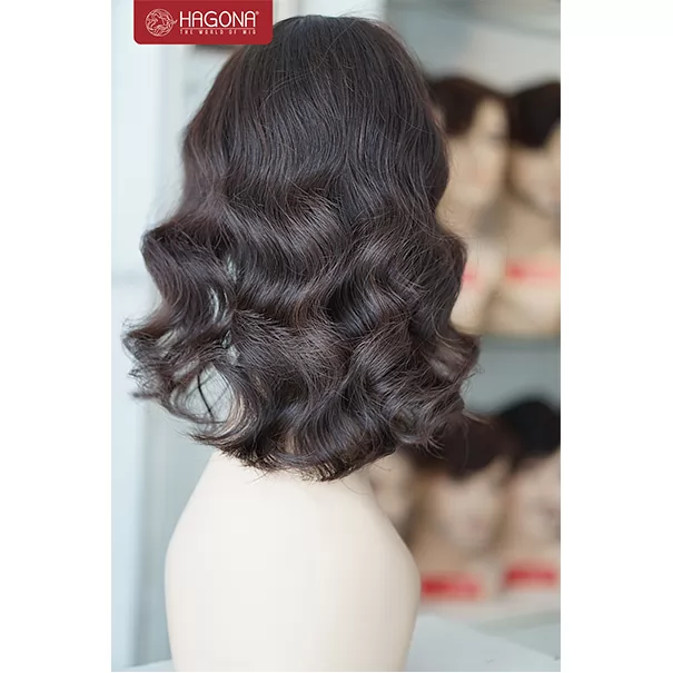 Tóc giả nữ ngắn uốn xoăn sóng nước
