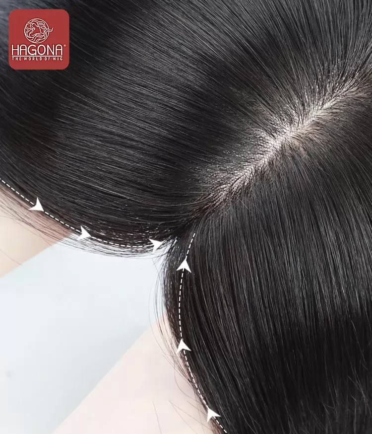 Chi tiết đường ngôi của tóc che bạc Hagona