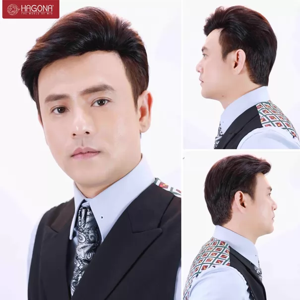 Tóc giả nam kiểu Undercut Quiff