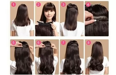 kẹp tóc giả bằng tóc thật 3