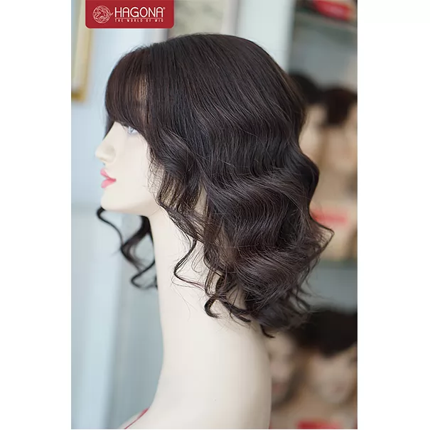 Tóc giả nữ ngắn uốn xoăn sóng nước