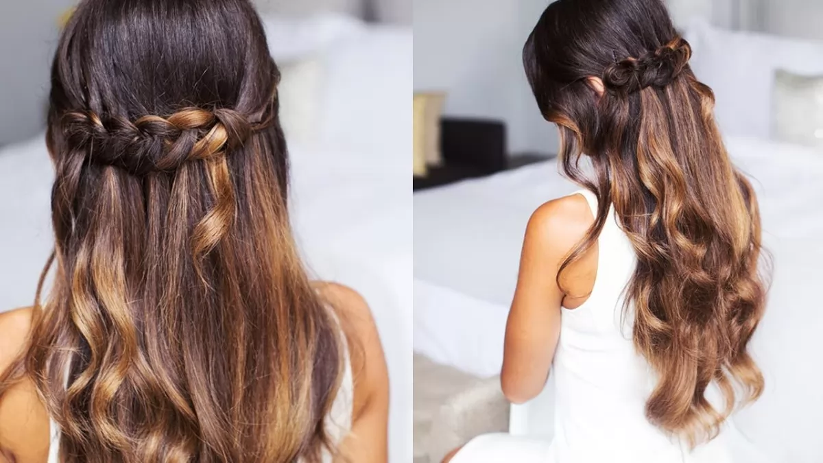 Cách thắt bím tóc thác nước 2 bên