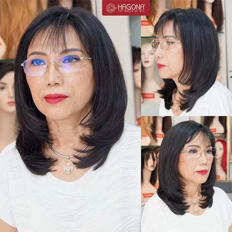 Kiểu tóc giả nữ trung niên layer