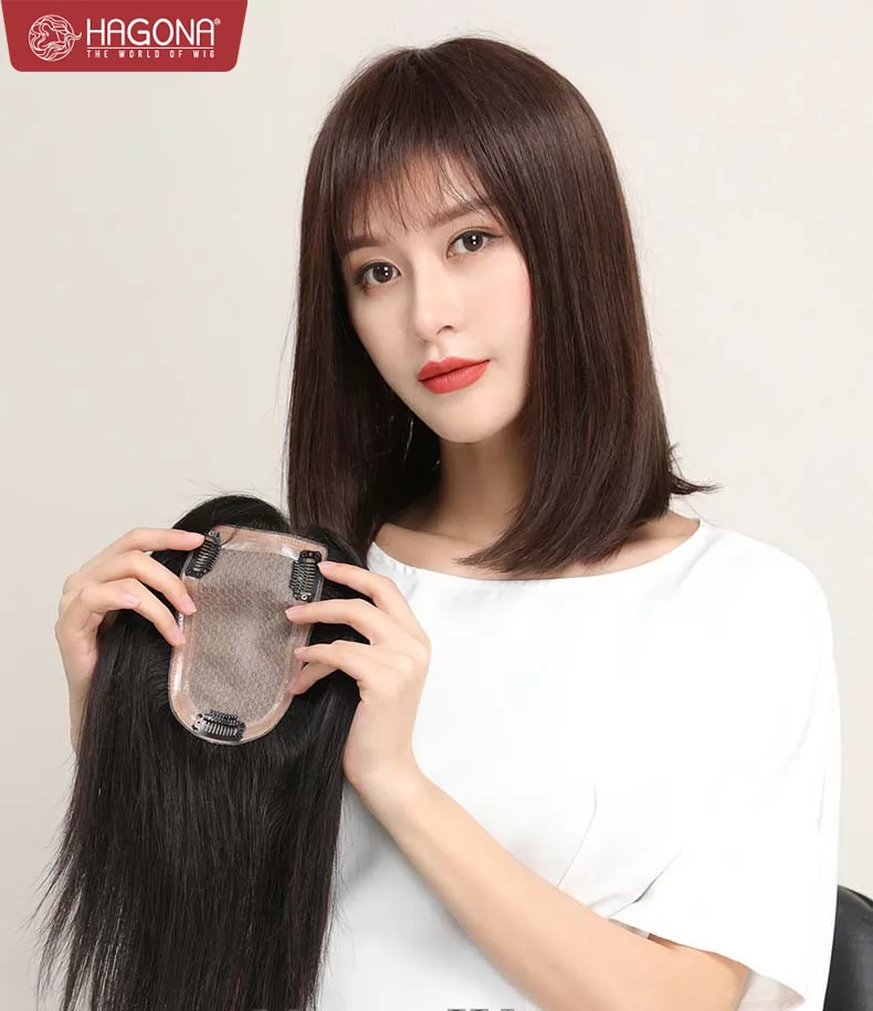 Miếng tóc giả che bạc nữ Hagona