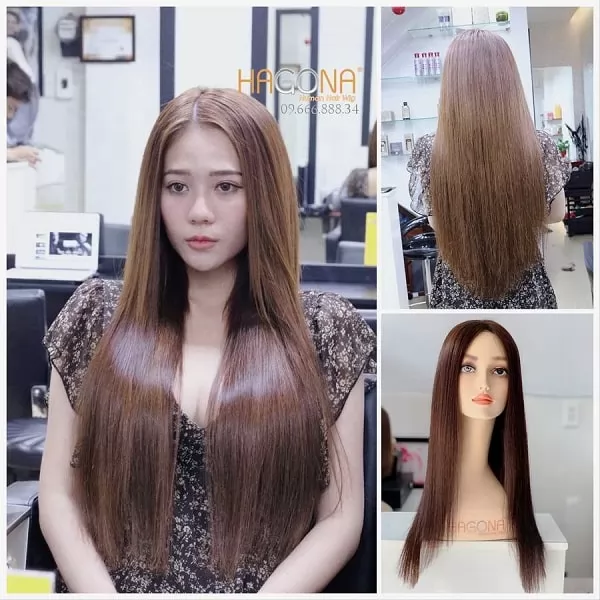 kiểu tóc giả thẳng đẹp