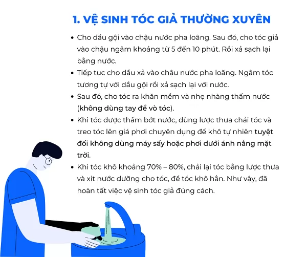 cách dưỡng tóc giả