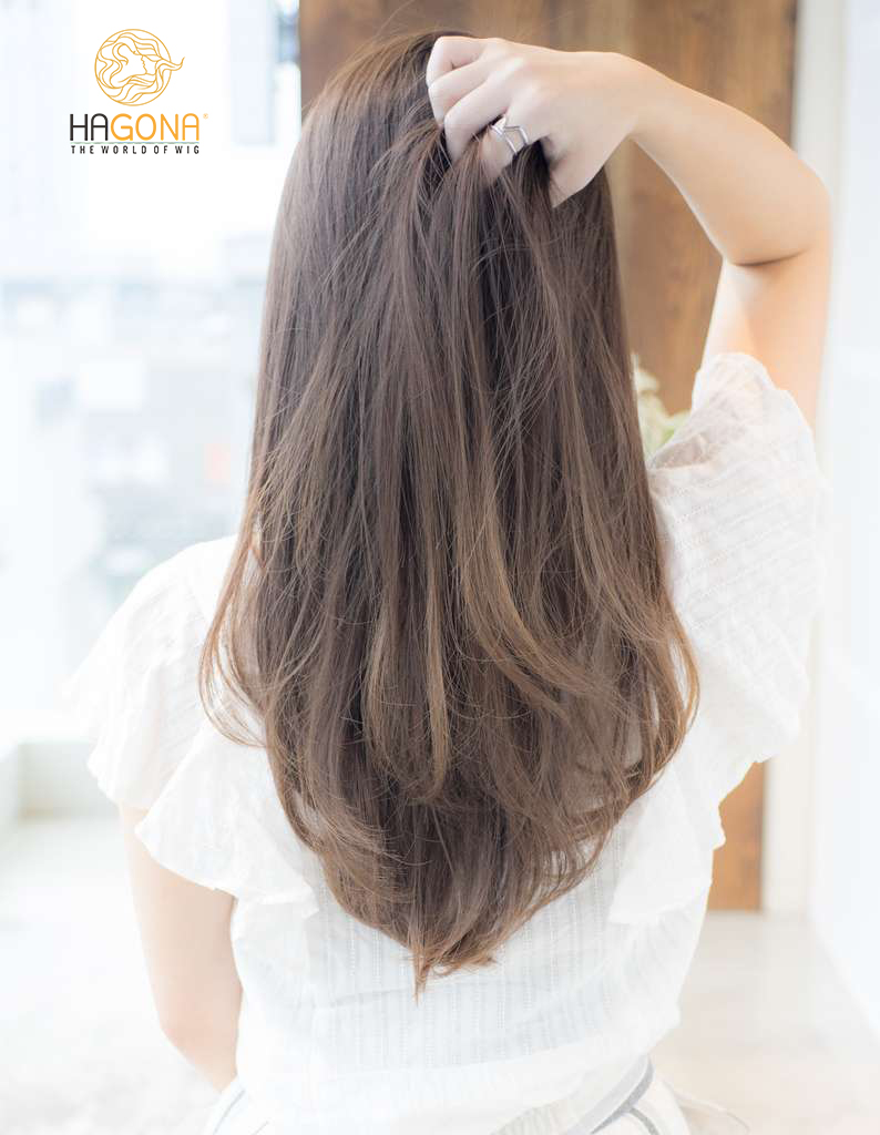 Kiểu tóc giả nữ dài cao cấp siêu da 100% tóc thật