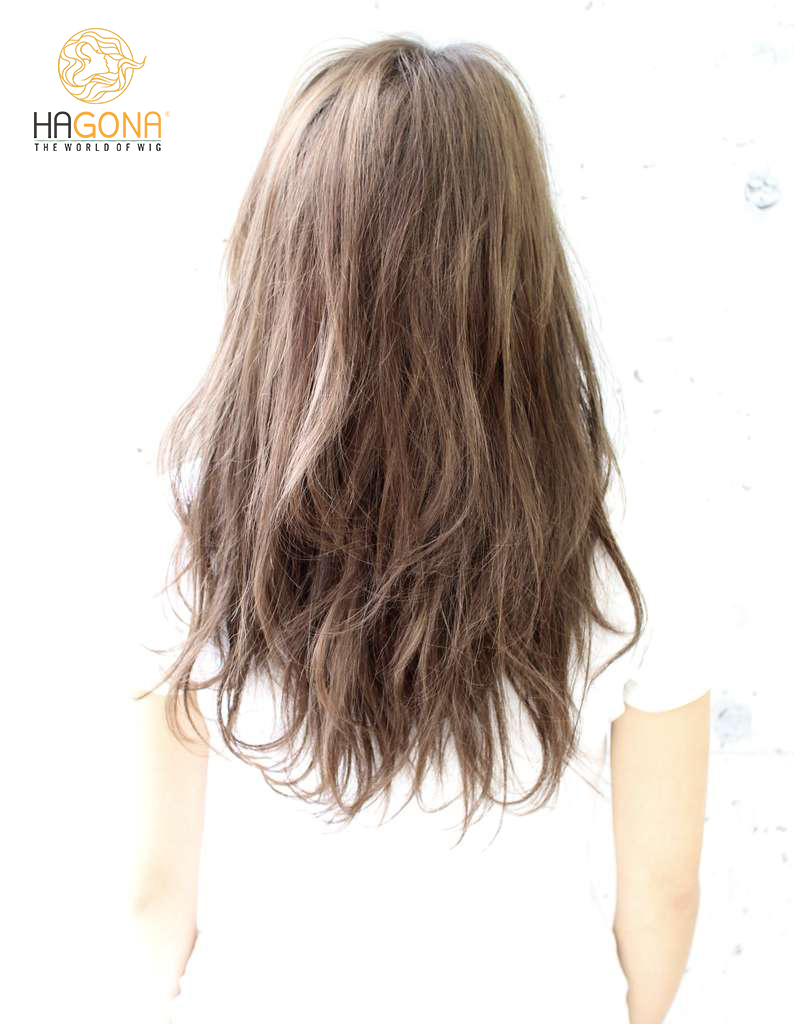Tóc giả nữ dài xoăn đuôi đẹp làm từ 100% tóc thật!