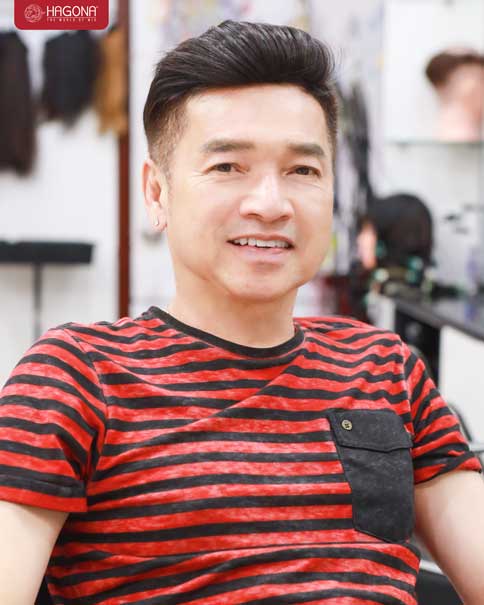 Nghệ sỹ Quang Minh sử dụng tóc giả mái hói nam tại Hagona