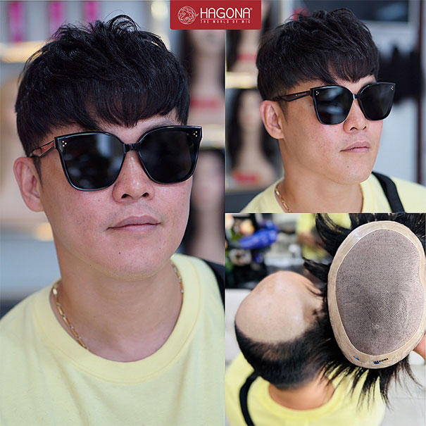 tóc giả nam Hàn Quốc làm bằng 100% tóc thật