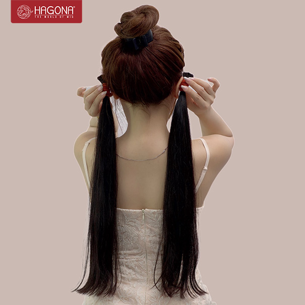 Tóc nối 65cm làm bằng 100% tóc thật của Hagona 