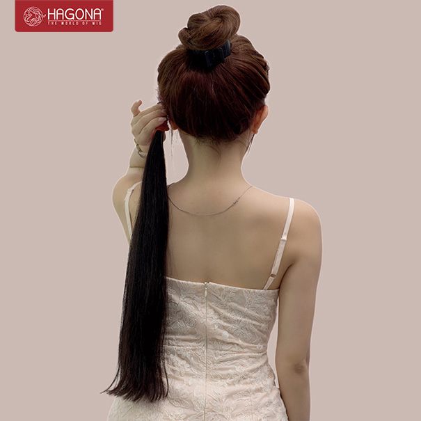 Tóc nối 70cm làm bằng tóc thật của Hagona