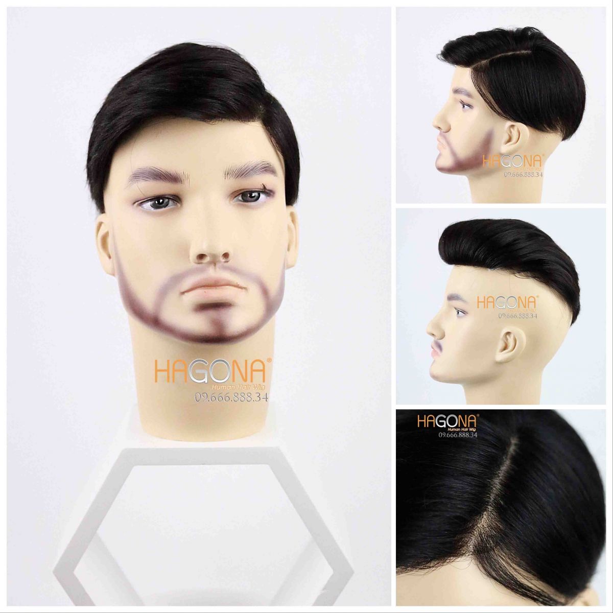 Tóc giả tổng hợp hai tông màu dành cho nam giới với mũ tóc giả  SHEIN