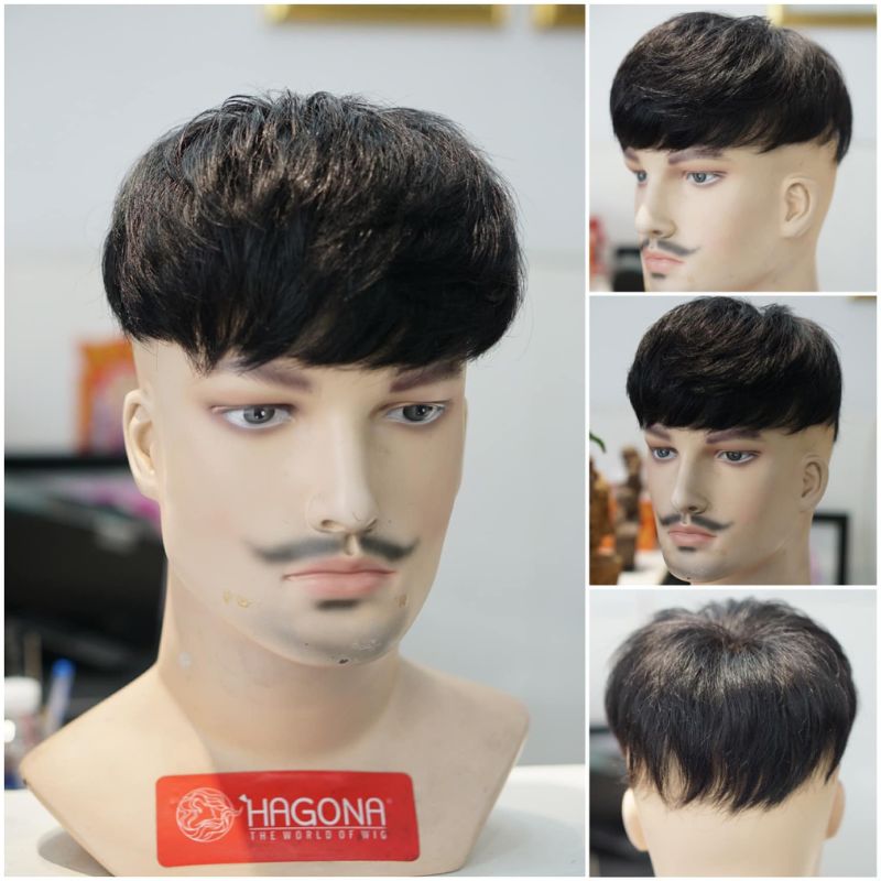 tóc giả nam mái ngang