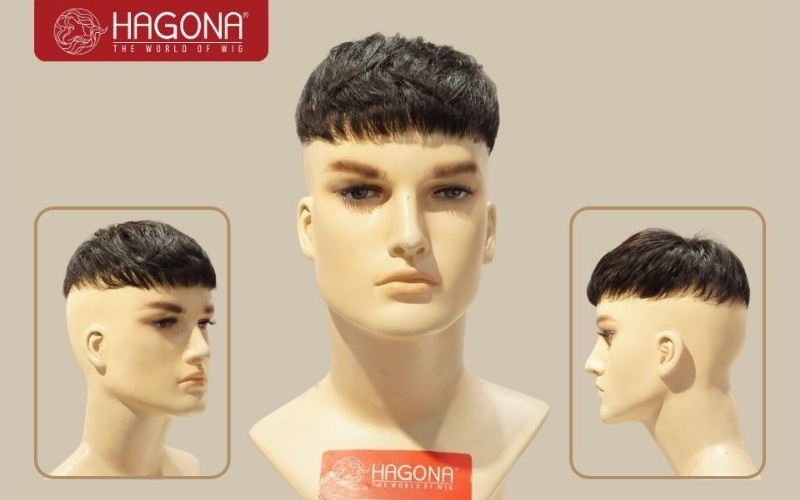 tóc giả nam mái ngang