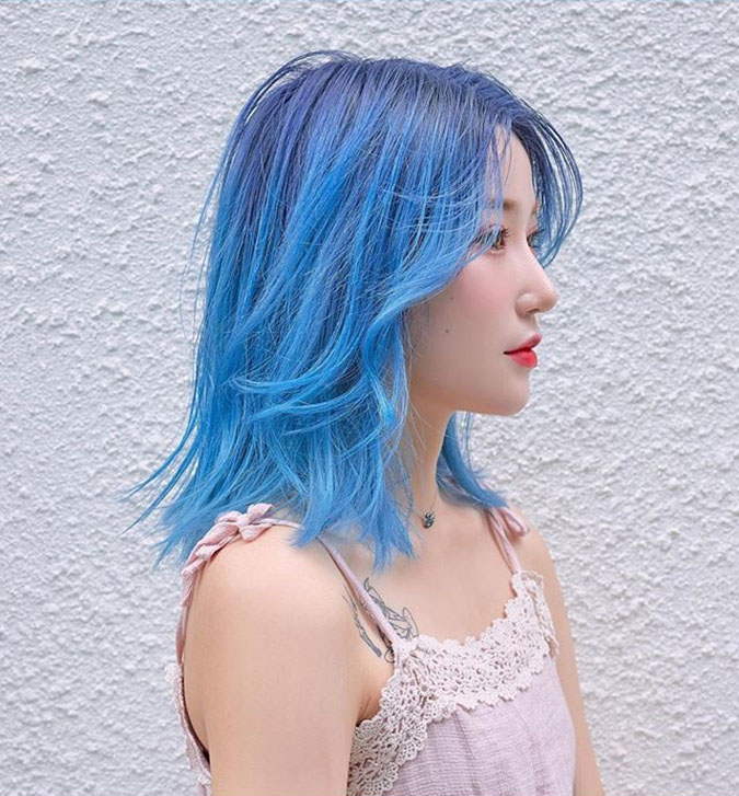 Những kiểu tóc nhuộm xanh dương thời trang nhất hiện nay