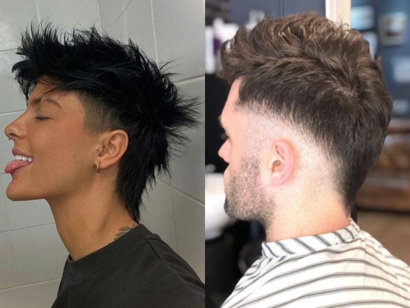 Kiểu tóc Mohican để gáy nhọn