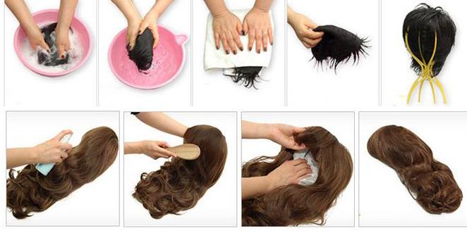 Cách giặt tóc giả nguyên đầu để tóc giả không bị rối